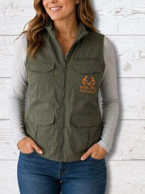RealTree Fishing Utility Vest – Women’s Small – Olive Green